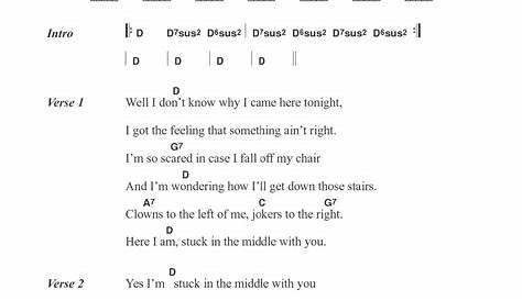 Stuck In The Middle With You Lyrics Sheet Music Greg Gilpin