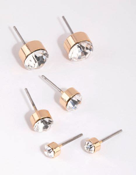 Stud Earring Pack Gold