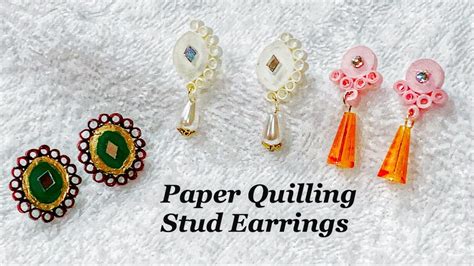 Stud Earrings Quilling Paper