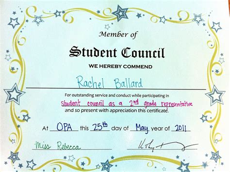 Fresh Student Council Certificate Template Free Best Templates Ideas