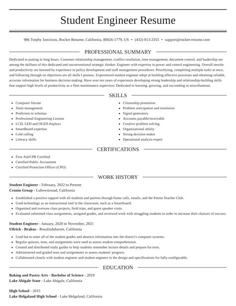 Engineering Student Resume Collection Letter Templates