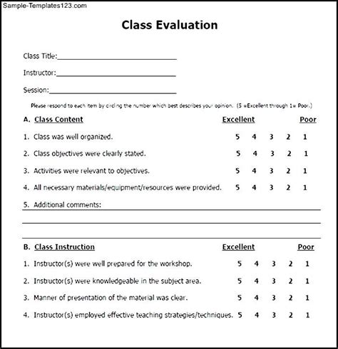 FREE 18+ Sample Student Evaluation Forms in PDF MS Word Excel