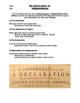 19 Update Student Declaration Of Independence Examples News Today