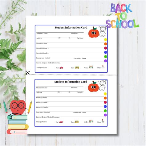 Student Information Card Pdf
