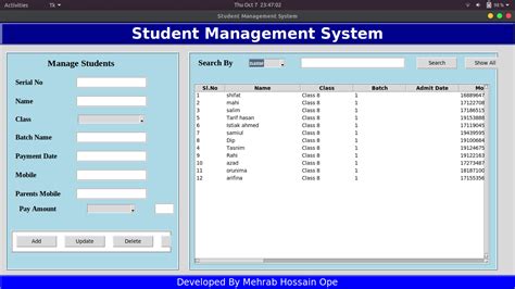 student information management system project