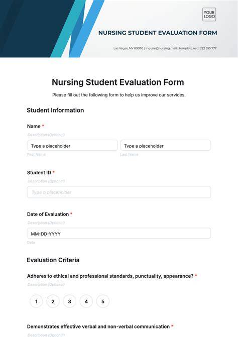 student nurse evaluation form template