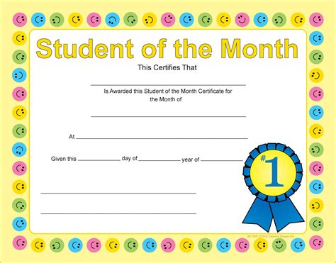 Downloadable Student Of The Month In Free Printable Student Of The