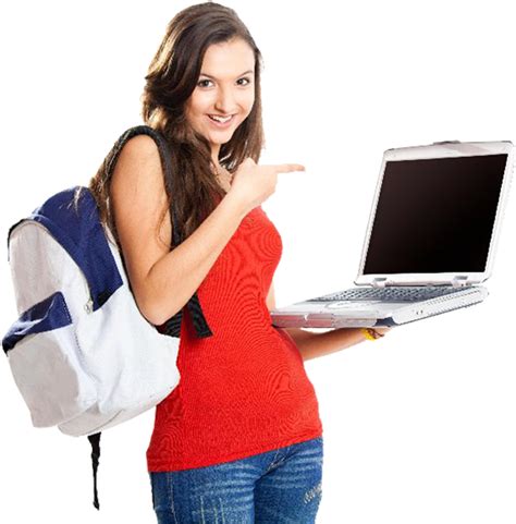 student with laptop png