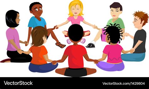 students sitting in a circle clipart