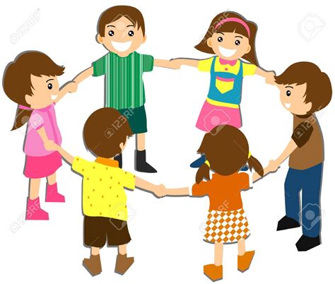 students standing in a circle clipart