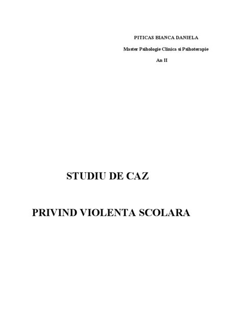 studiu de caz violenta in scoala