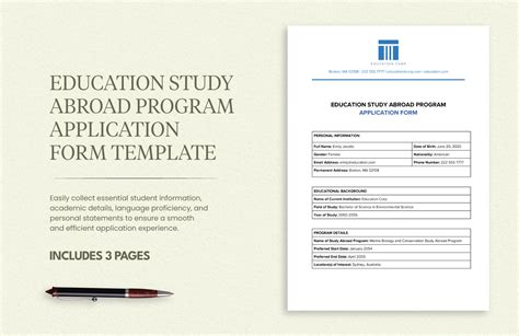Study Abroad Application Template