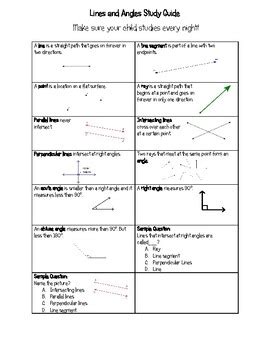 Study Guide And Intervention Angles And Parallel Lines