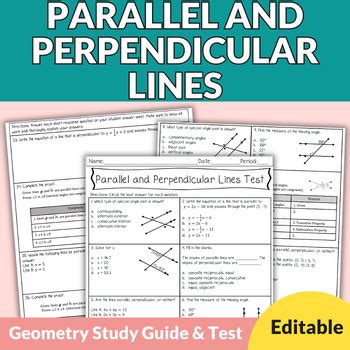 Study Guide And Intervention Parallel And Perpendicular Lines