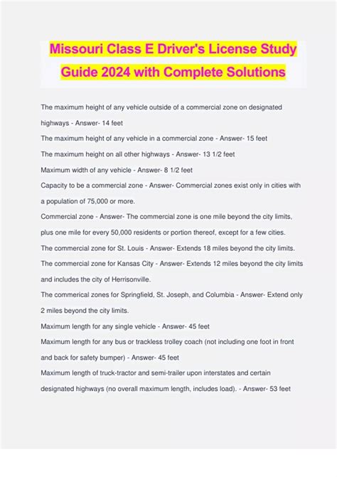 study guide for class e missouri license