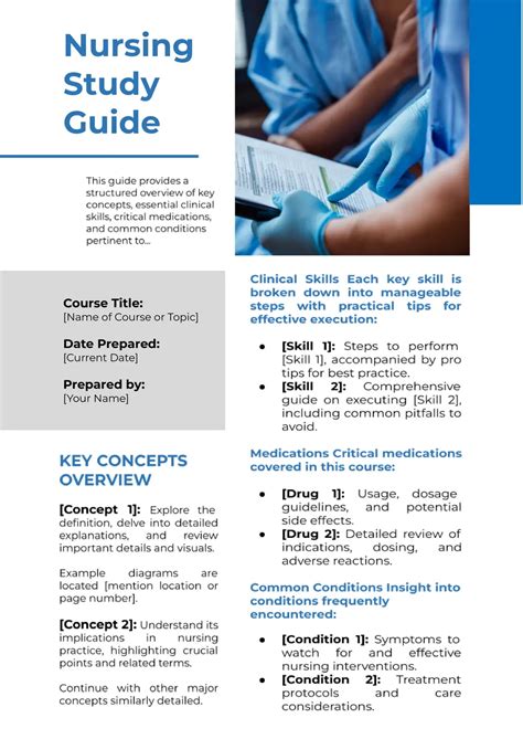 Study Guide Template Nursing