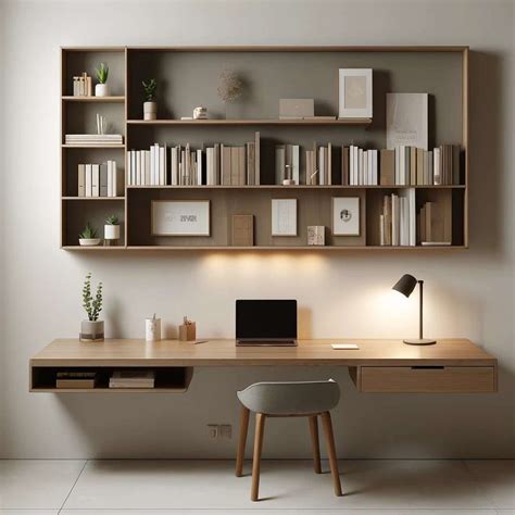 Study Table Design With Bookshelf
