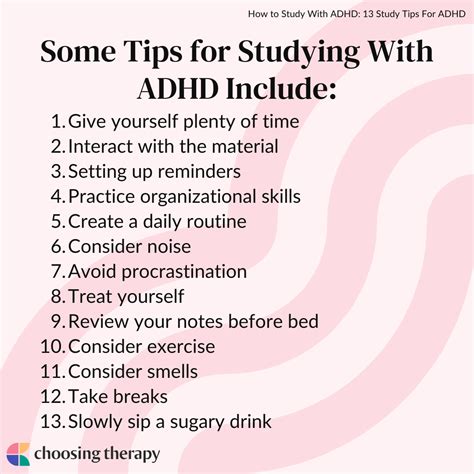 study techniques for adhd