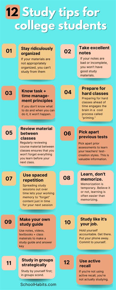 Study Tips Comparison For College Students
