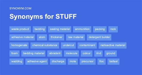 stuff in other words