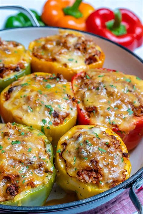 Easy Meat & Rice Stuffed Peppers (video) Tatyanas Everyday Food