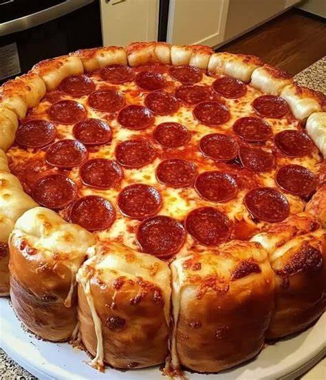 Stuffed Crust Pepperoni Pizza The Realistic Nutritionist