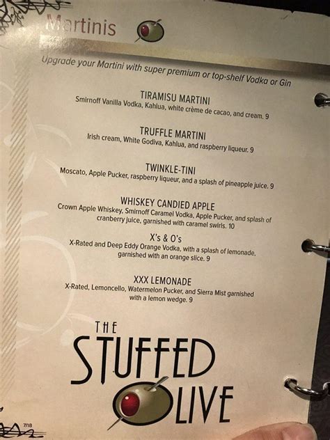 Stuffed Olive Des Moines Menu