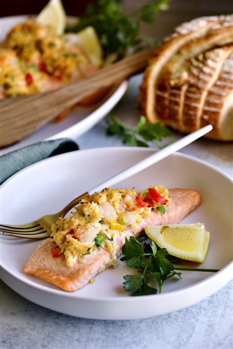 Stuffed Salmon Served With