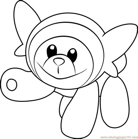Stufful Pokemon Sun and Moon printable coloring page for kids and adults