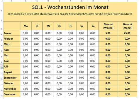 stunden pro monat bei 40 std woche