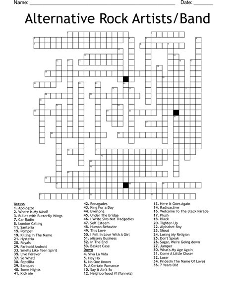 style of alternative rock crossword clue