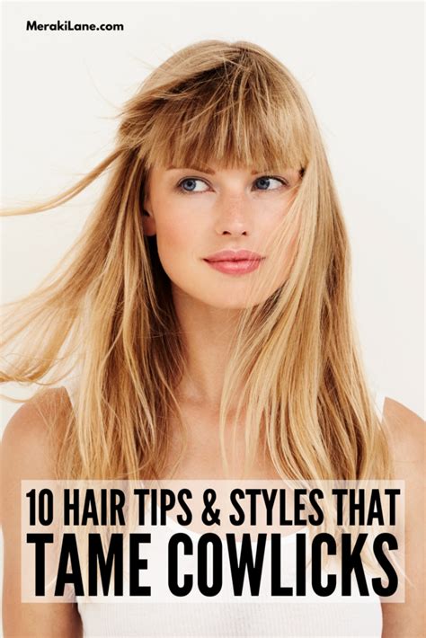 styling hair with cowlicks