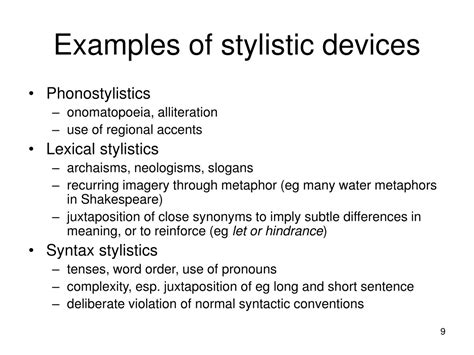 Stylistic Devices Non Examples