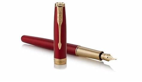 Stylo Plume Parker Acier Laque Rouge Gt