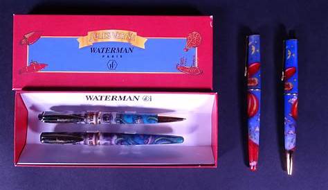 Stylo Plume Waterman Jules Verne MONTBLANC. Bille Modèle émaillé Bleu