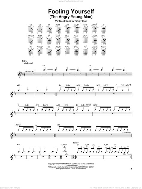 styx angry young man chords