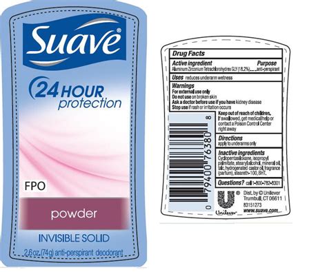 suave deodorant ingredients