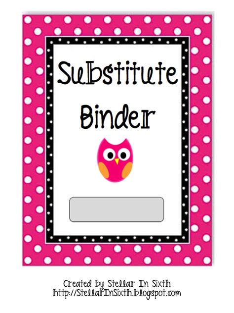 Sub binder Scribd Substitute teacher binder, Teacher binder