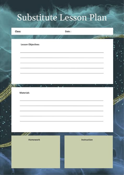 Sub Lesson Plans Free Printable