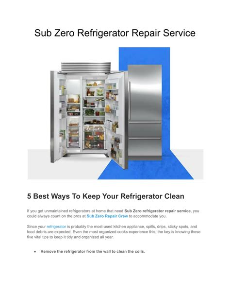 Sub Zero Refrigerator Service
