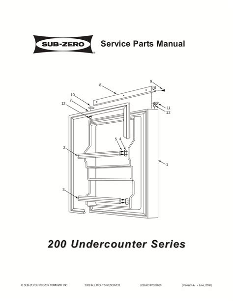 Sub Zero Undercounter Refrigerator Manual
