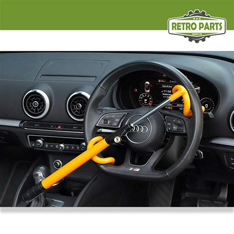 High Vis Steering Wheel Lock For Subaru. Double Hook Deterrent Security