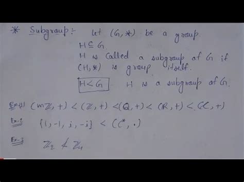Subgroup Proof Examples