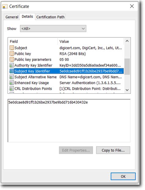 subject key identifier