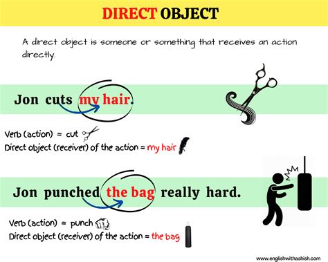 subject transitive verb and direct object examples