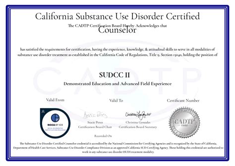 substance abuse related certifications
