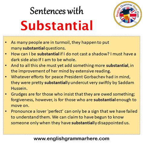 substantial meaning with example