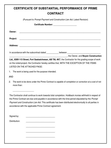 substantial performance of a contract example