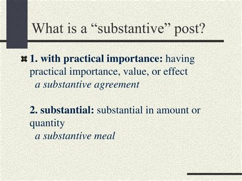 substantive post example