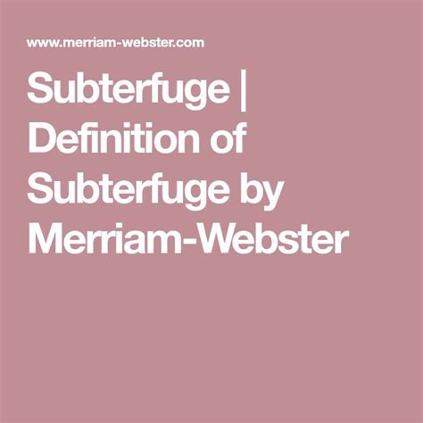 subterfuge definition meaning